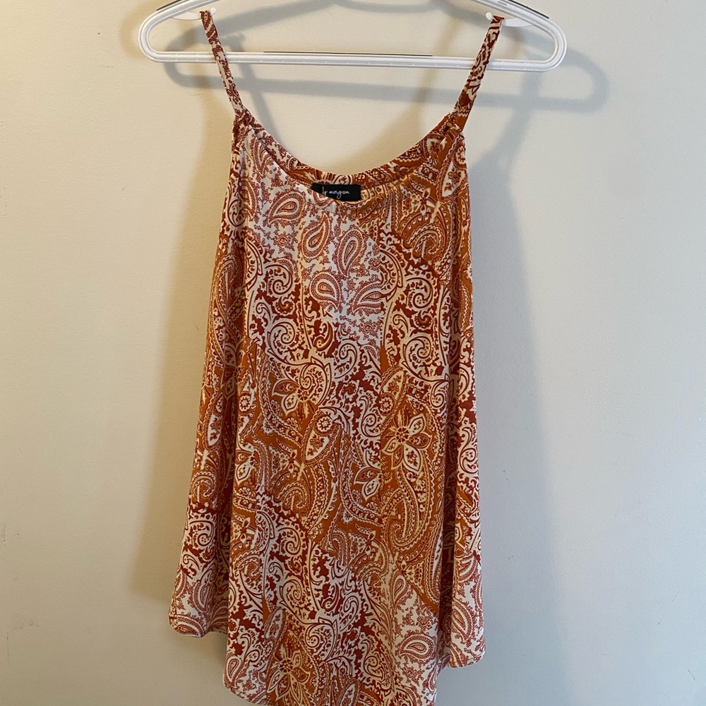 “By Morgan” Orange Asymmetrical Sleeveless Camisole
